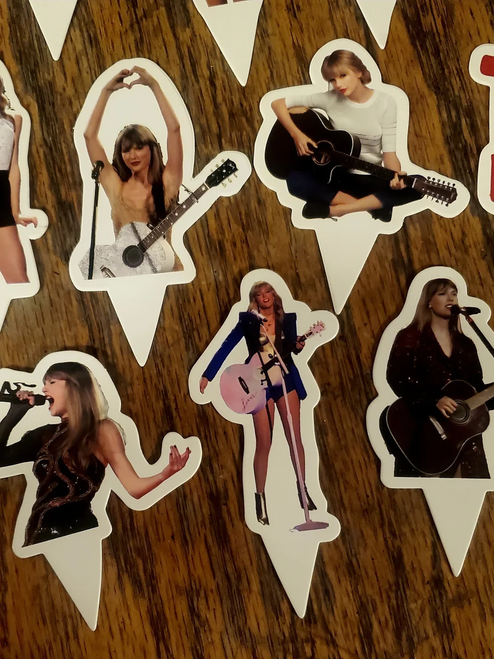 Taylor-Themed Assorted Cupcake Toppers - Red, Black, White